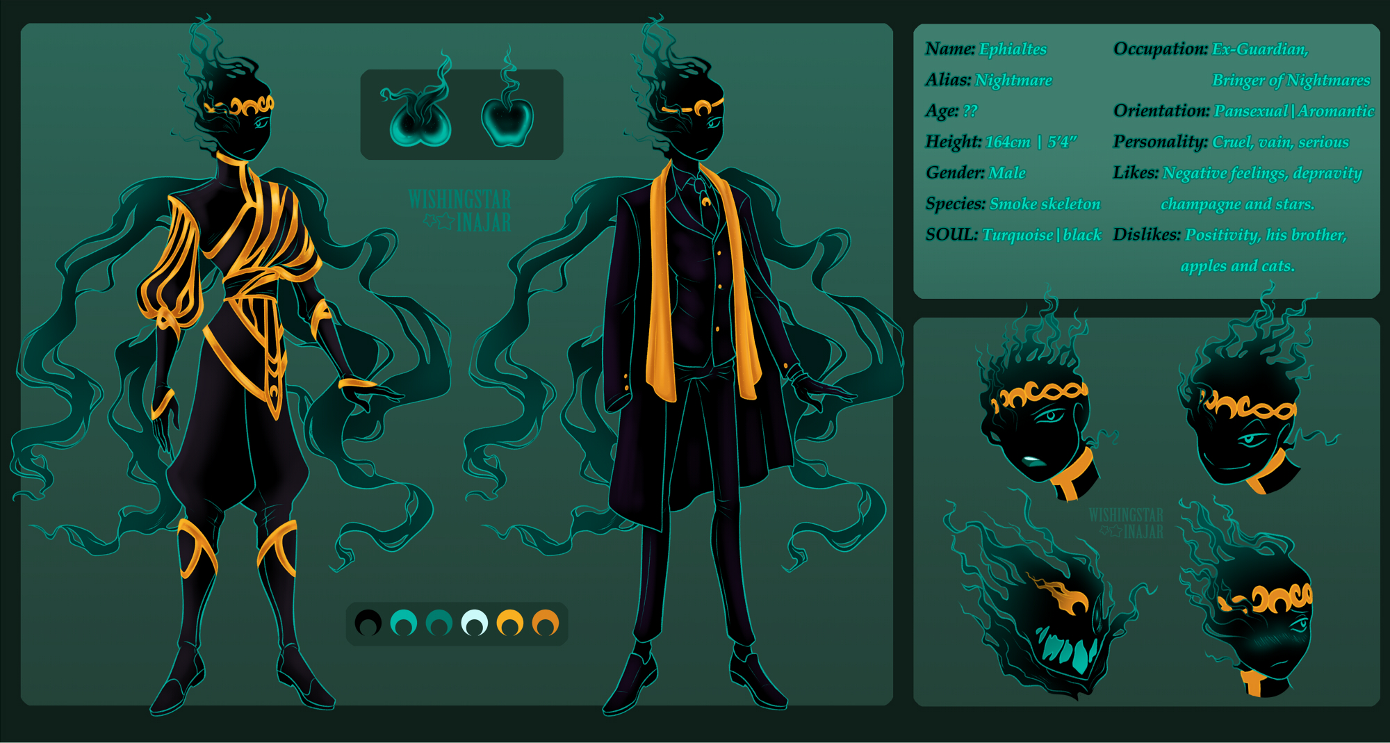 WishingStarInAJar ✨🫙 on X: A simple reference sheet for my AU version of Nightmare  Sans. Please meet Ephialtes, the smokey ex-Guardian of the Sacred Tree, now  the Bringer of Nightmares. Profile:  #