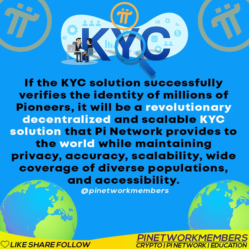 pinetworkmember's tweet photo. If the KYC solution successfully verifies the identity of millions of Pioneers, it will be a revolutionary decentralized and scalable KYC solution ...

#pi #minepi #pinetwork https://t.co/IzYEmUT2sl