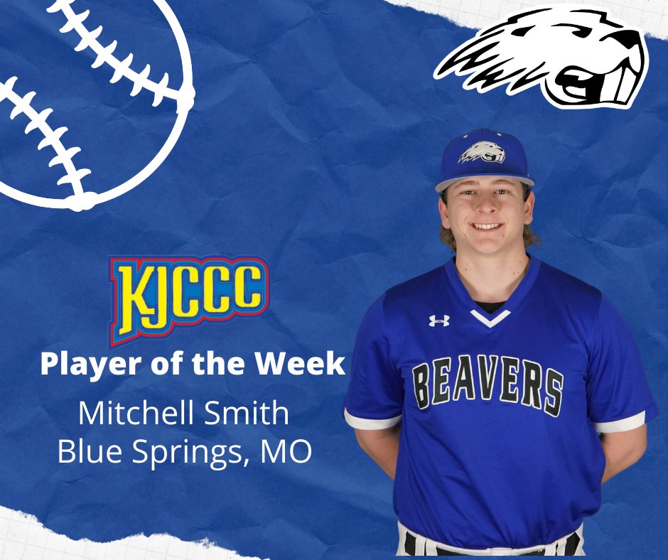 PrattBeavers's tweet photo. Congrats to Mitchell Smith for being named KJCCC Player of the Week!! #DefendtheDam https://t.co/AxrXVh2i3p