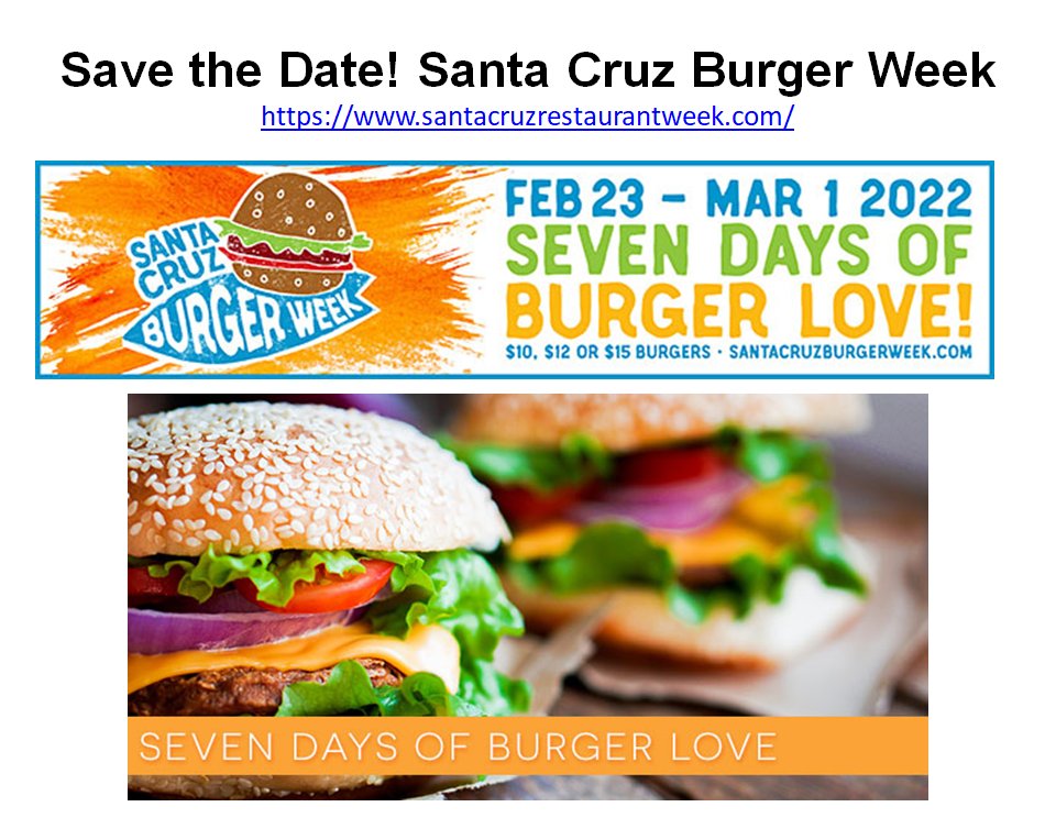maritedu4's tweet photo. Over 20 restaurants in Santa Cruz County will offer special burgers in honor of #SantaCruzBurgerWeek beginning tomorrow. Participating restaurants will offer special burgers for $10, $12 or $15. It showcases the burger as only Santa Cruz can do it.
https://t.co/4EobDoD8A3 https://t.co/cYDhNqGk1g