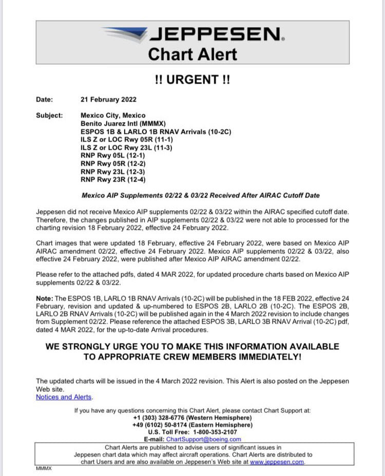EXTRA‼️ Acaba <a href="/Jeppesen/">Jeppesen</a> la empresa americana de prestigio mundial que se ha especializado en la publicación de cartas aeronáuticas,de alertar a los pilotos de errores en la reestructuración del espacio aéreo mexicano <a href="/SENEAM_mx/">SENEAM</a> . Es decir, NO pueden convivir  el @aicm y <a href="/mx_aifa/">AIFA_mx</a>