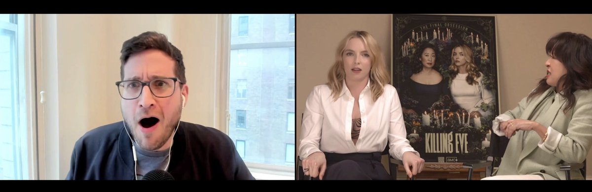 joshuahorowitz's tweet photo. So thrilled at the response from the @KillingEve fandom today for my GAME NIGHT with Jodie Comer &amp; @IamSandraOh! 

I’ll drop a bunch of other free clips later this week. Full episode is up at https://t.co/e84WokCDhq https://t.co/XObRmRfETs