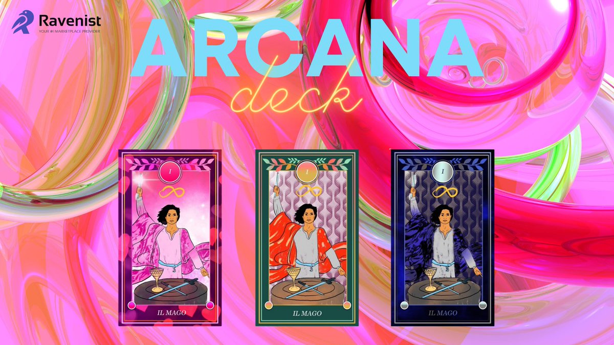 You can now start building your tarot card deck by <a href="/ArcanaDeckNFT/">Arcana Deck NFT</a> on Ravenist! Three Magician cards are available for purchase toward your deck! 

ravenist.com/collections/ar…

#Ravencoin #RVN #NFTs #Tarotcards