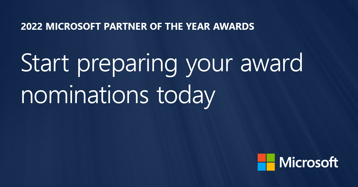msPartner's tweet photo. We can't wait to celebrate all the remarkable partner innovations and receive your nominations for the 2022 #MSPartner of the Year Awards! 🥳

Review award guidelines to fully prepare your entry: https://t.co/P9BwUlssJ6