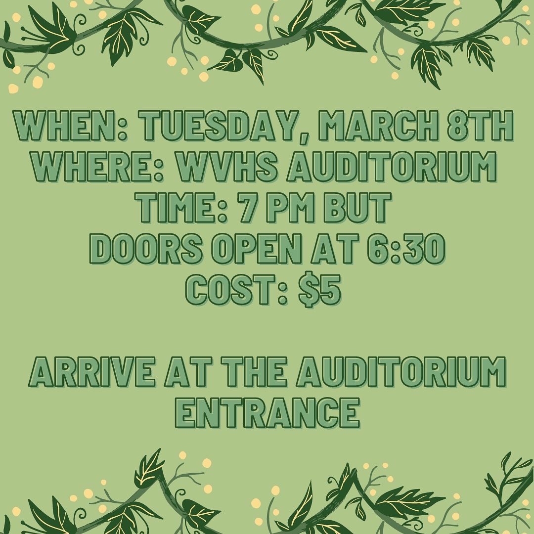 wvhsstuco's tweet photo. MR. WVHS IS BACK!!! Tuesday, March 8th at 7pm in the auditorium with doors opening at 6:30! $5 at the door! Check out our flyer with more info attached. https://t.co/2yMHFu3HrH