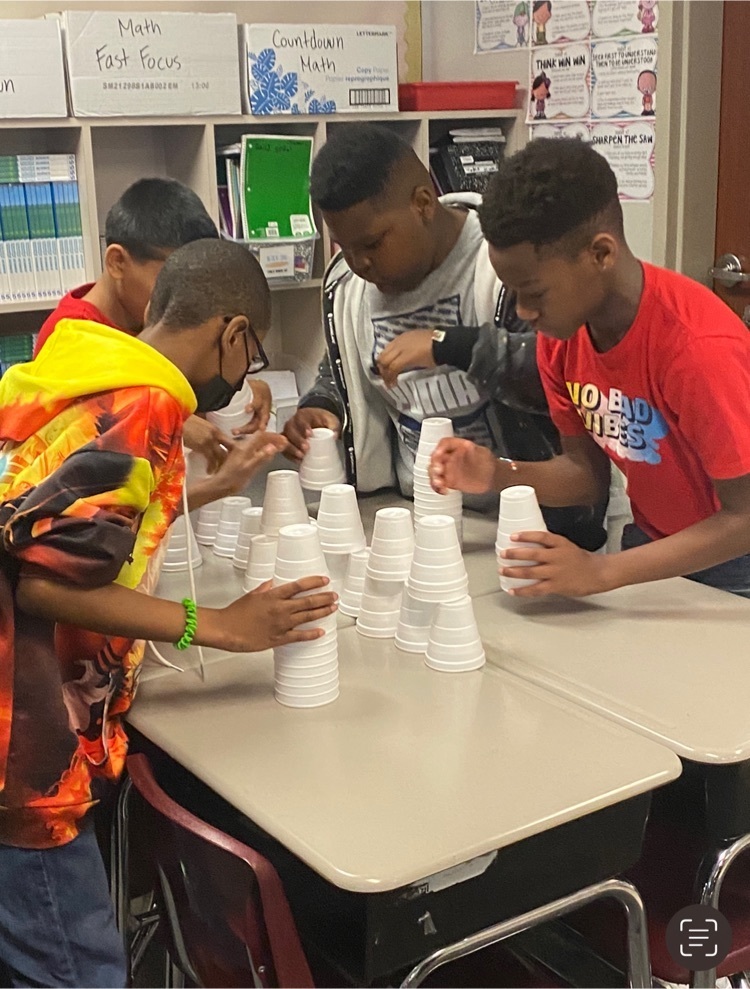 RameyTylerISD's tweet photo. 5th grade math students collecting data and representing it with scatter plots using the great cup stacking challenge! #mathisfun #work4win https://t.co/5CpTyGbiDy