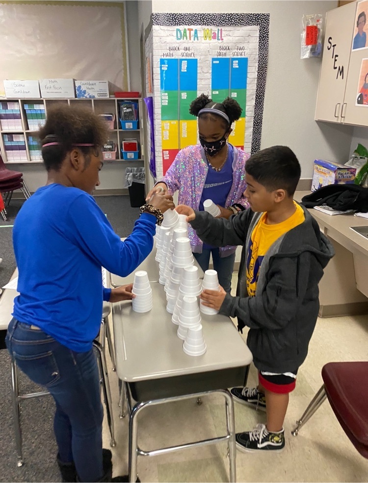 RameyTylerISD's tweet photo. 5th grade math students collecting data and representing it with scatter plots using the great cup stacking challenge! #mathisfun #work4win https://t.co/5CpTyGbiDy