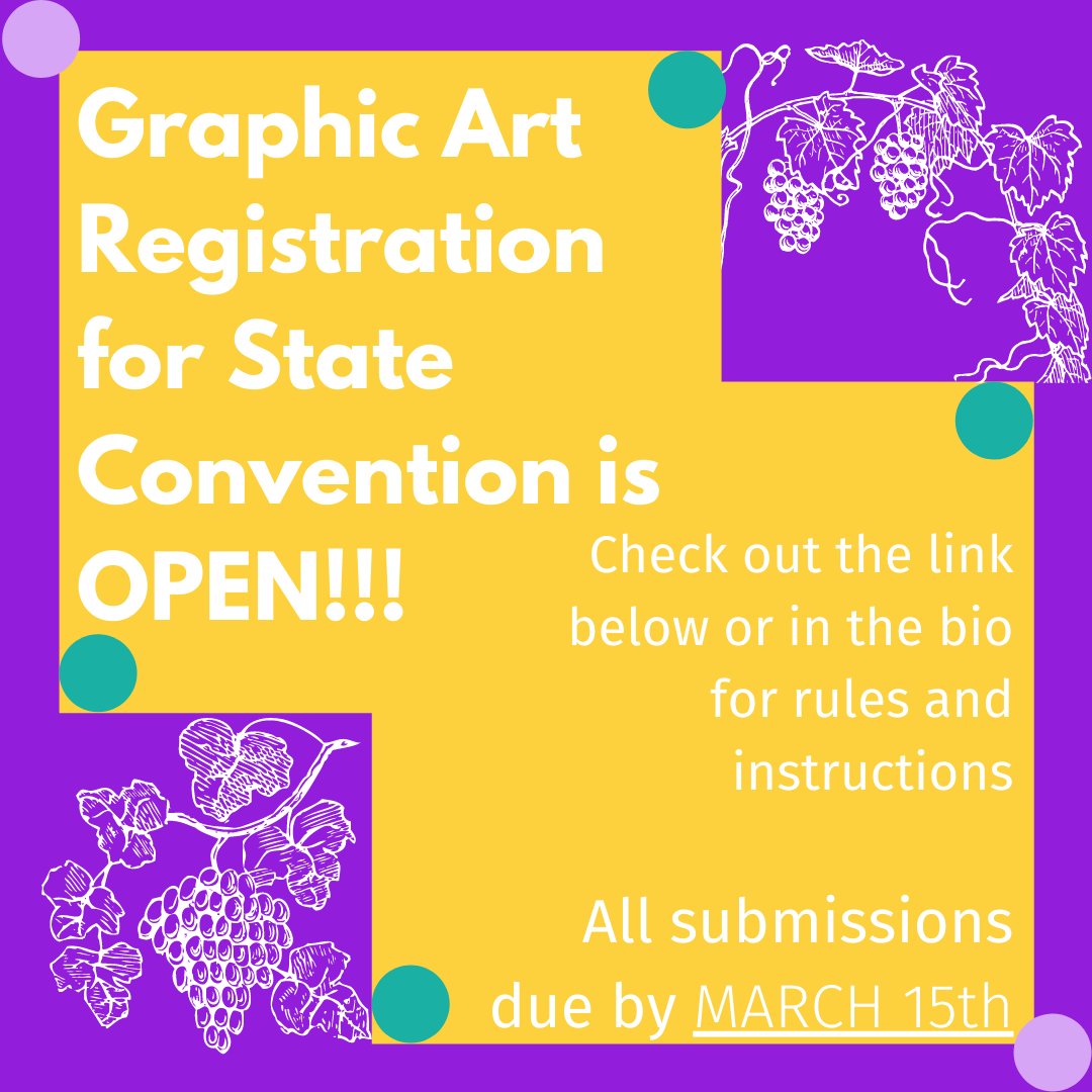 CaliforniaJCL's tweet photo. Submit to Graphic Arts by March 15th for CAJCL State Convention! Instructions for submissions in the link here: https://t.co/FZipKF5V2b  #CAJCL https://t.co/Diu5bLiZ2t