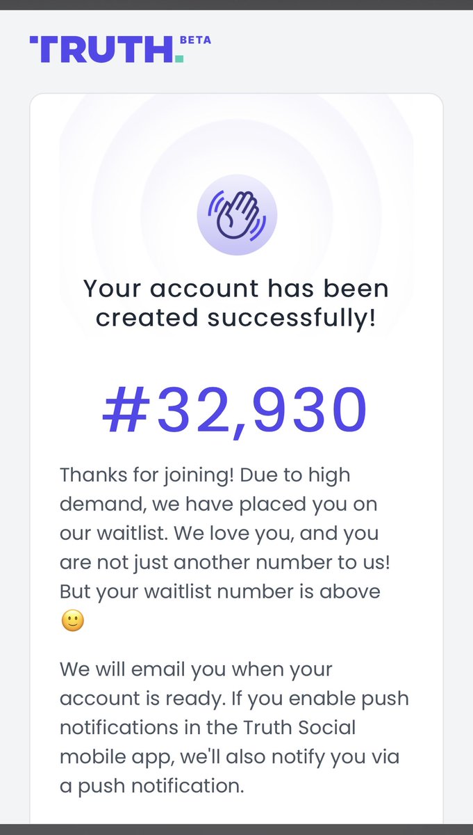 KailMehta's tweet photo. Truth of #TruthSocialApp my waiting listed started with 32930, they just replaced 3 with 11 now it’s 112930 :) https://t.co/OurlOWg0TX