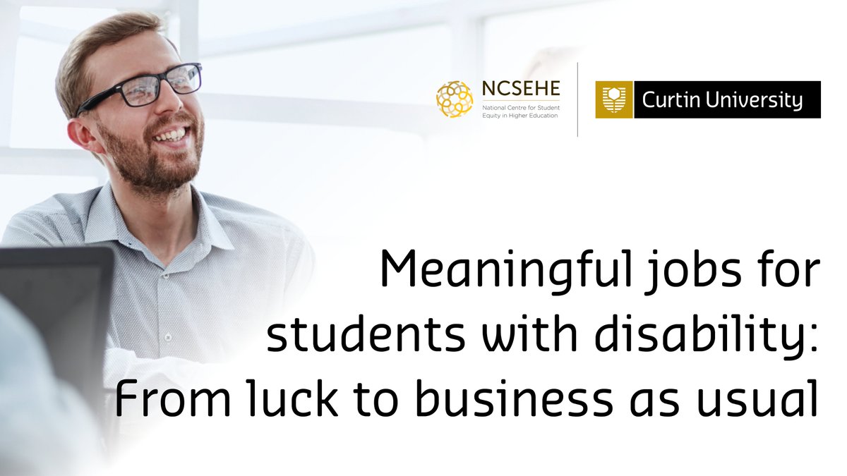 acsesedu's tweet image. New NCSEHE Equity Fellowship #Research — Empowering students with disability to better manage their careers. 

Findings and recommendations from @DavidREckstein's large-scale study will enhance careers support for #StudentsWithDisability. ncsehe.edu.au/research-stude… @Swinburne