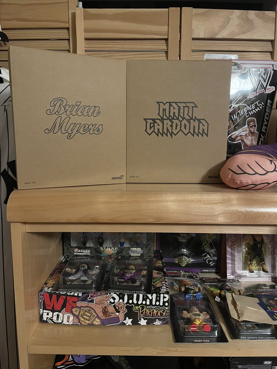 Longisland1892's tweet photo. My first set of the @TheMattCardona and @Myers_Wrestling @super7store ULTIMATE figures are here! Now to wait for my set from @RingsideC #whoseloosey?! @MajorWFPod @MarkSterlingEsq #HARDFoundation #MAJORMARK https://t.co/whFrp03vzG