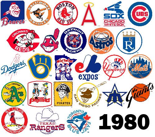 OldTimeHardball on X: 1980 MLB team logos  / X