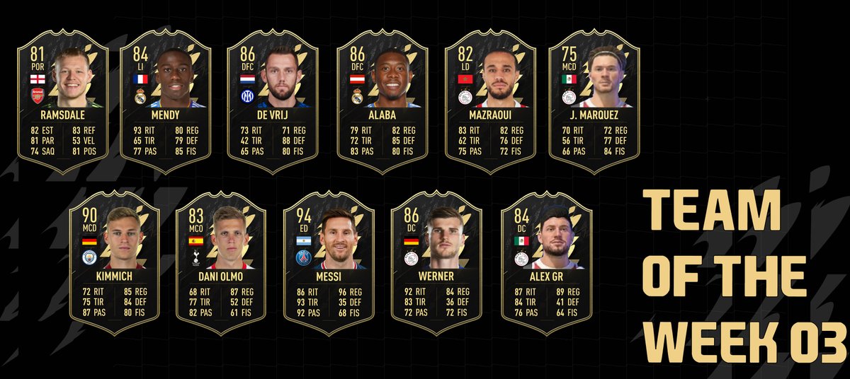 FIFA_UNI's tweet photo. TEAM OF THE WEEK 03 https://t.co/tpSJ2WSHq6