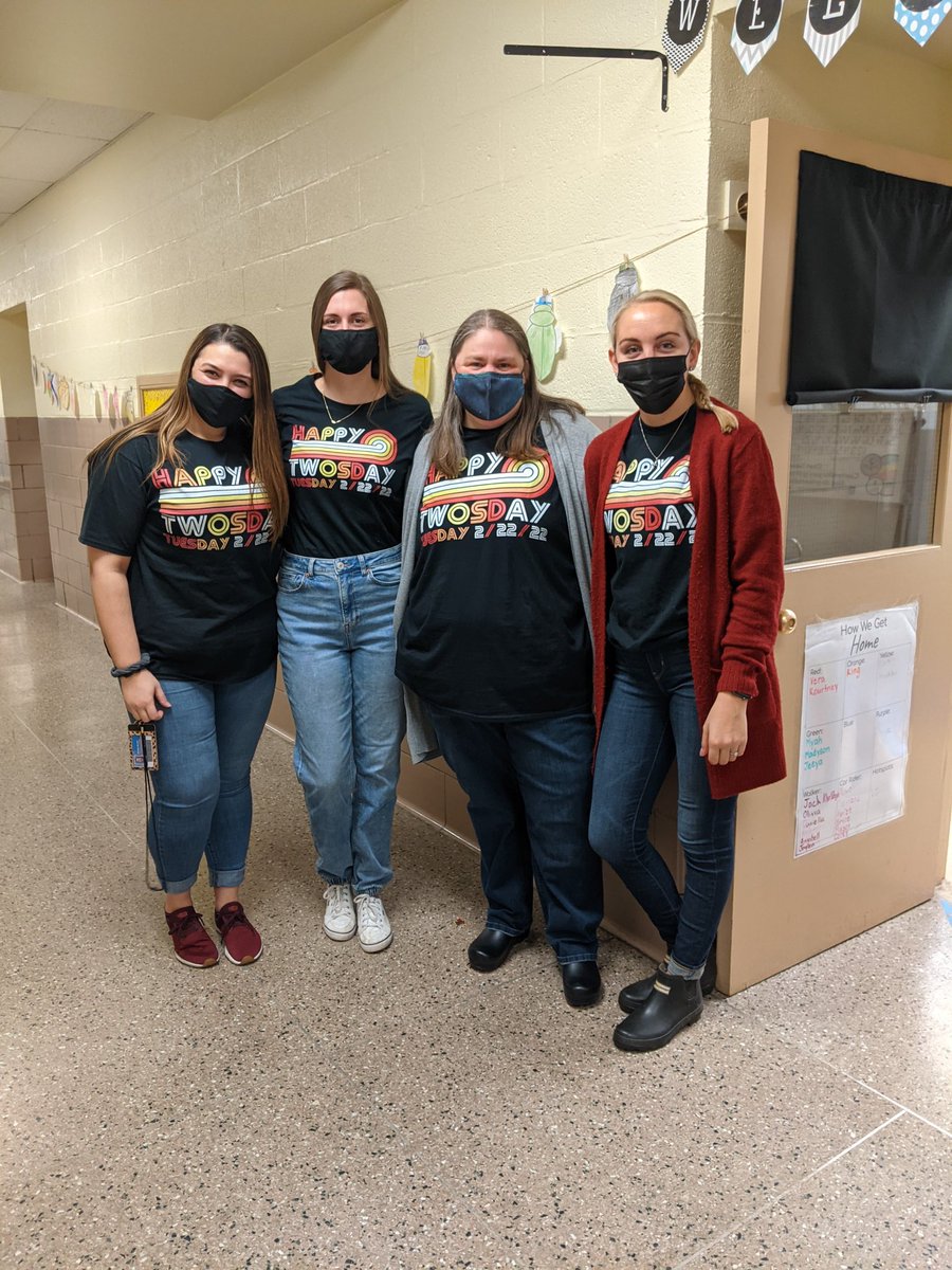 The second grade team celebrating Twosday 2/22/22!