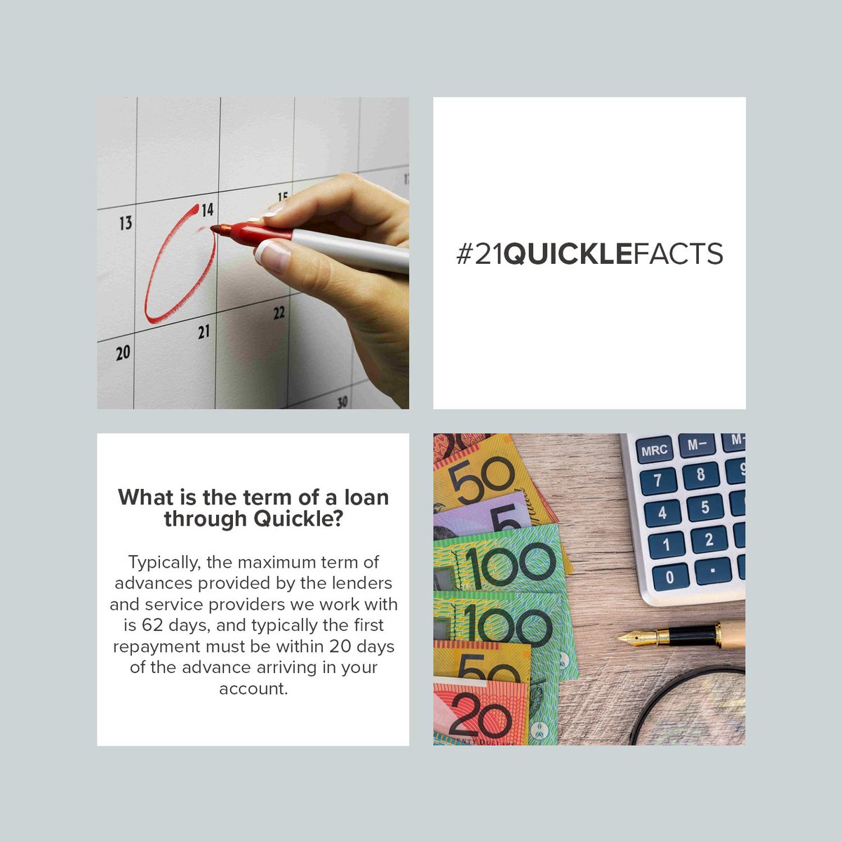 QuickleLoans's tweet photo. #QuickleFacts

Quickle recommends borrowing as little as you need, that you can pay back as quickly as possible.

The cash loan products that the lenders and service providers are designed to be short-term solutions. https://t.co/F3dW3AmPWa
