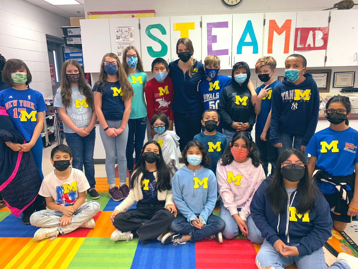 On Tuesday, 2/22/22, we had our spirit day of TWOsday where you got to twin with someone. These kiddos decided to twin with their teacher! (This worked out well for me and my secret plan of creating as many Michigan fans as possible.)  <a href="/ProvidenceES/">Providence Panthers</a>