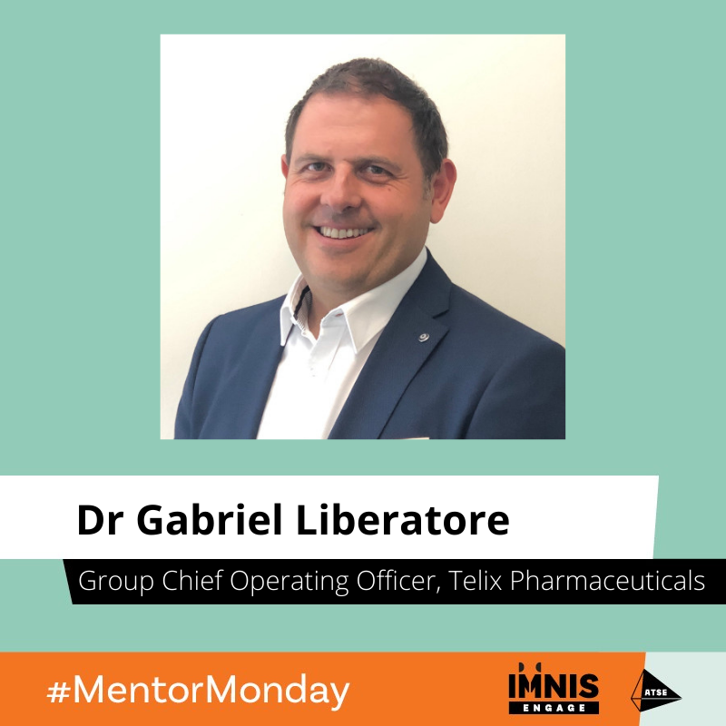 _IMNIS's tweet photo. #MentorMonday is Dr Gabriel Liberatore (@GabLiberatore). Gabriel is the Group Chief Operating Officer at Telix Pharmaceuticals and has 20 years experience in senior operational, business development and R&amp;D management positions. Gabriel has been a #proudIMNISMentor since 2017. https://t.co/b4OueV42BD