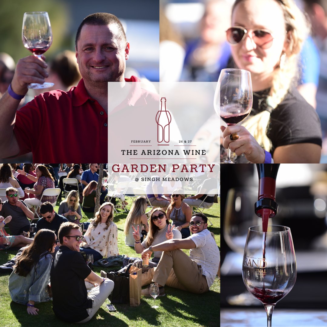 This Weekend! The Arizona Wine Garden Party
Arizona Wineries | Vendors | Food Trucks | Live Music | Lawn Games 
Tickets: …zona_wine_garden_party.eventbrite.com 
#wine #vineyard #arizonawine #arizona #tempearizona #tempe #singh #singhfarms #singhmeadows #willcox #awardwinning #sonoita