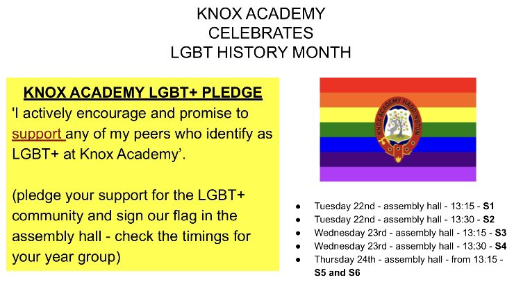 Knox Academy LGBT+ Allies tweet media