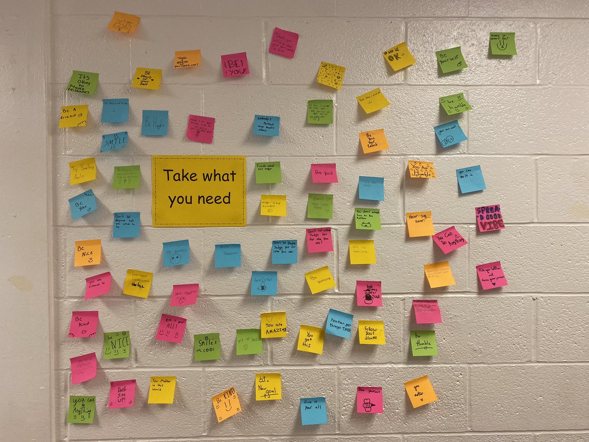 stpatcatholic's tweet photo. A great big thank you to a special class who created this in our hall today... what a fantastic way to promote positivity and community!  @miss_santilli https://t.co/Uaj0EriCtF