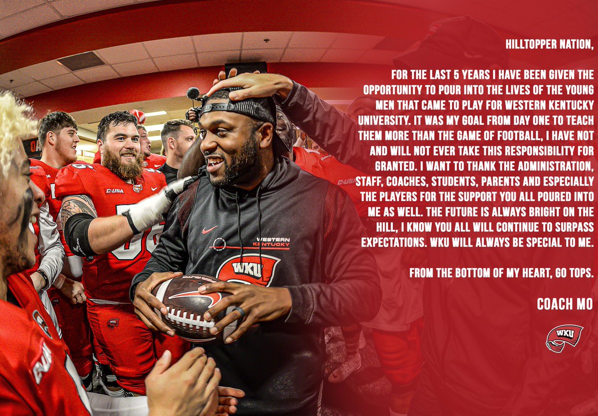CoachMoCrum's tweet photo. Hilltopper Nation, Thank you https://t.co/dlBPjLwg0T