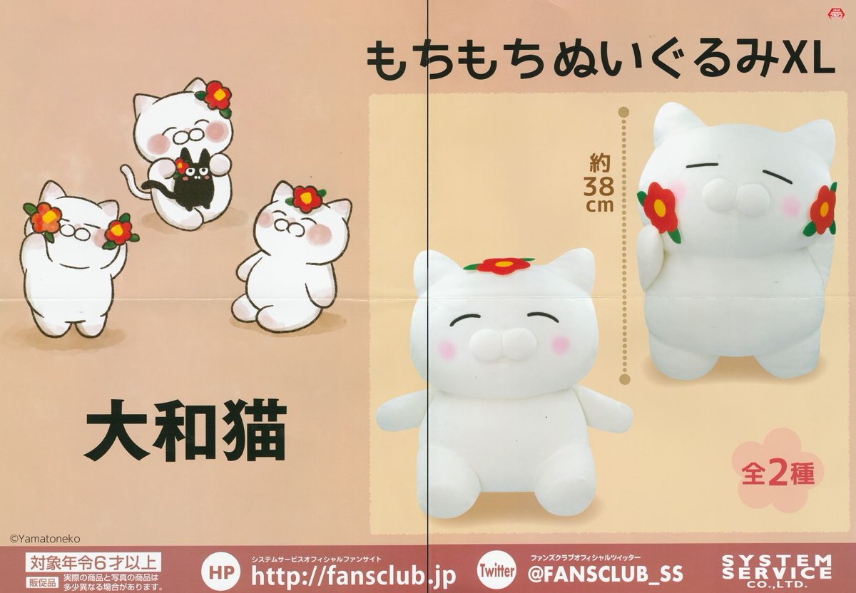 大和猫 もちもちぬいぐるみXL 入荷しました！ なんともいえない表情で