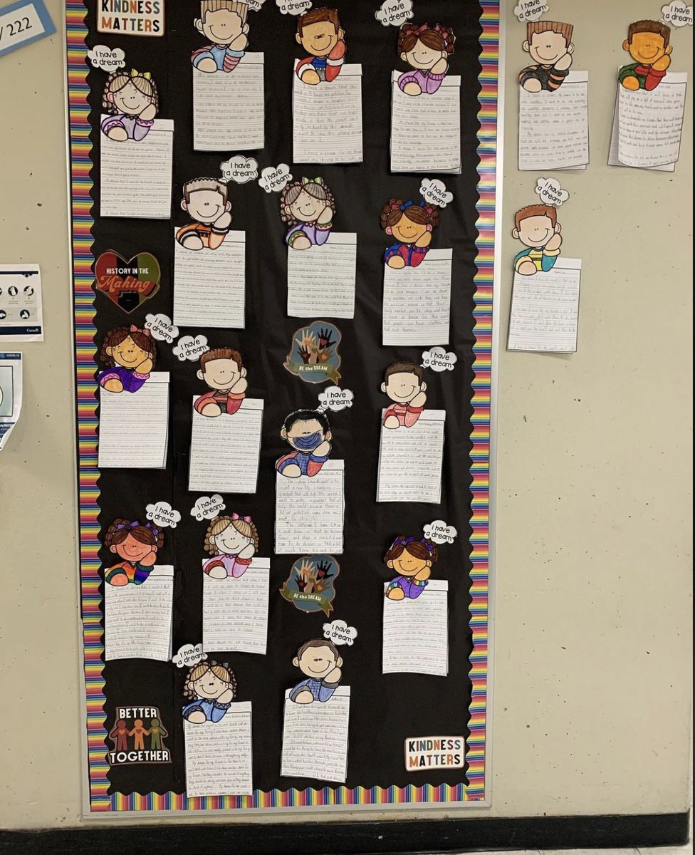 In honor of back history month and to commemorate  Martin Luther King Jr., students in class 222 wrote about the dreams they have for themselves, their friends and the world.
