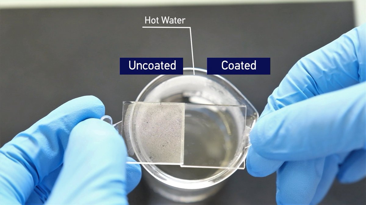 NTUsg's tweet photo. A new #durable #antifogging #coating for #plastic surfaces developed by #NTUsg scientists can keep glasses fog-free. It also 'self-cleans’ so frequent coating reapplication is not required, cutting cost and waste. #NTUsgResearch @elsevierphysics https://t.co/uyBOvJVWyB https://t.co/kW77jYidb0