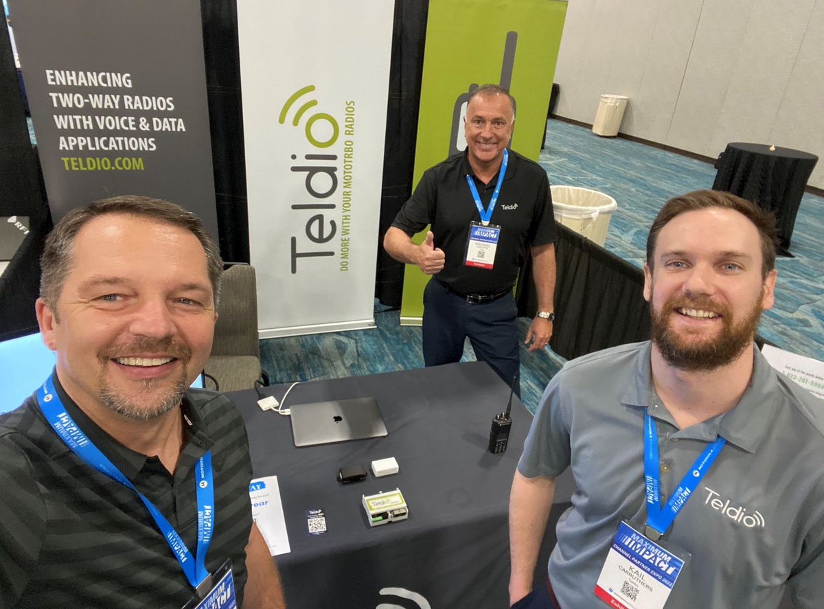 Teldio's tweet photo. It's great to be back at #CPE! Be sure to stop by our booth #905 to enter our contests, see what's new and exciting at Teldio, and - of course - say "hi" to Peter, Mike, and Kail.
We look forward to seeing you!
#ChannelPartnerExpo #Motorola #MotoSolutions https://t.co/r6gkKOBrrl