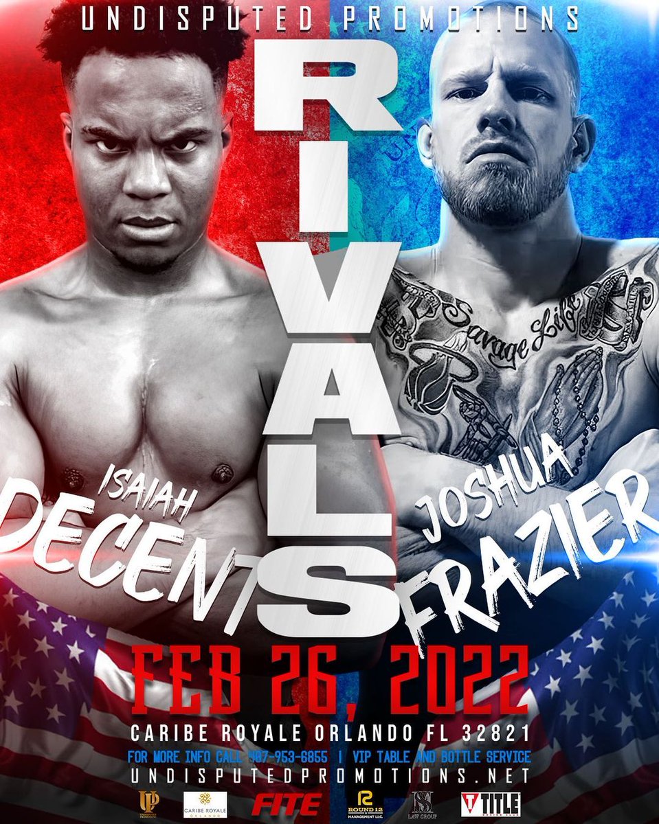 Triller_TV's tweet photo. 🥊 Super middleweights slug it out at #RIVALS
Isaiah Decent (2-0) faces Joshua Frazier who is making his pro debut THIS SATURDAY at this LOADED #UndisputedPromotions #boxing card.
Streaming live at 5:30pm ET on #FITE
▶️ https://t.co/BJy05uMsUM https://t.co/IhMwuVNvEM