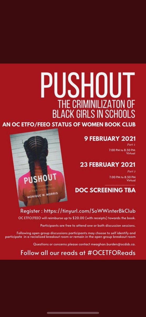 MeaghanBurden's tweet photo. Hey #OCETFO colleagues, don't forget that tomorrow is part 2 of the Status of Women book club: #OCETFOReads https://t.co/ZIBHwbKH2P