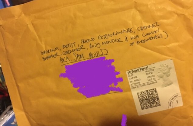SamMould's tweet image. When something arrives in the post, that makes you smile and reminds you who you are #friends #grateful @alice_e_todd