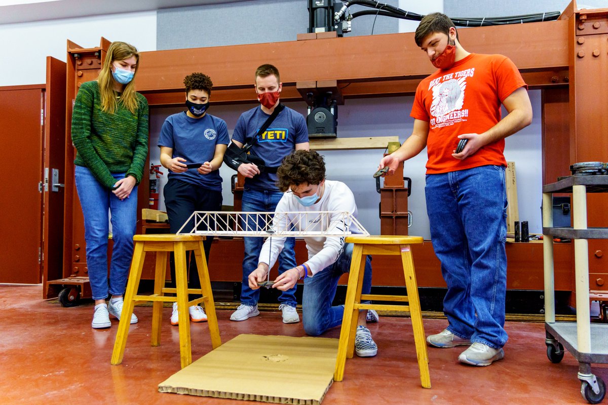 RoseHulman's tweet photo. Balsa wood bridges designed &amp; constructed by teams of #civilengineer seniors were tested this winter -- continuing a longstanding department tradition. Each team came up with different bridge designs. #Eweek2022 @DiscoverEorg https://t.co/8PVG9nlIgw