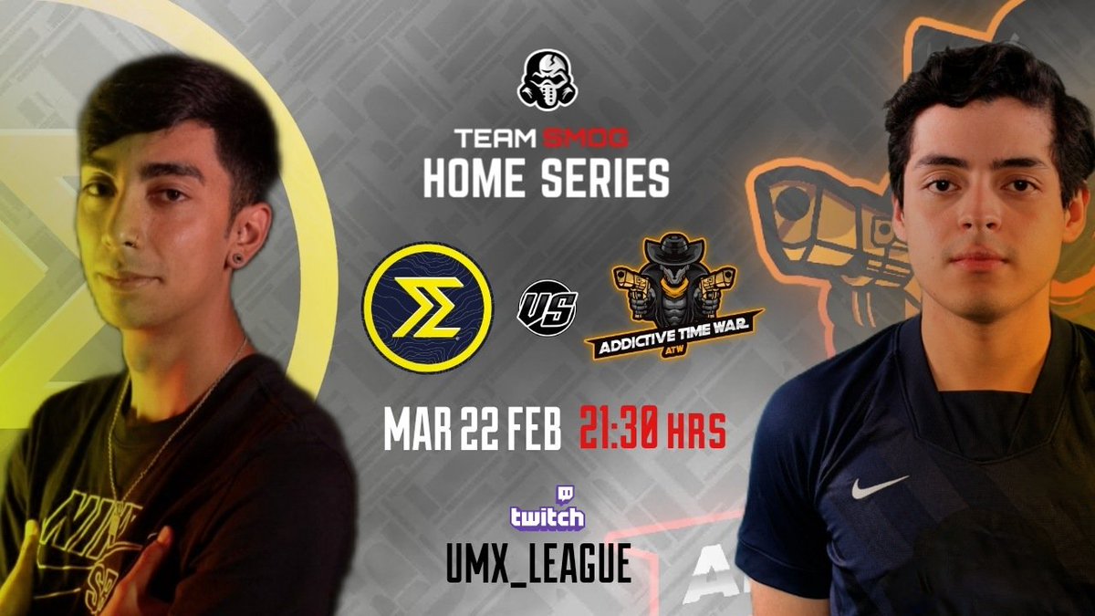 umx_league's tweet photo. Un enfrentamiento interesante por parte del grupo B y el segundo juego que tendremos en vivo el día de hoy 🏆
⚔️ @ClanSigmaSgT vs @ATWEsportsTeam
⏰ 21:30 hrs
🔴 https://t.co/so5YtQwKbp
#CallOfDuty #SomosUMX #UMX #TeamSmogHomeSeries https://t.co/1ZmIa9Kx93