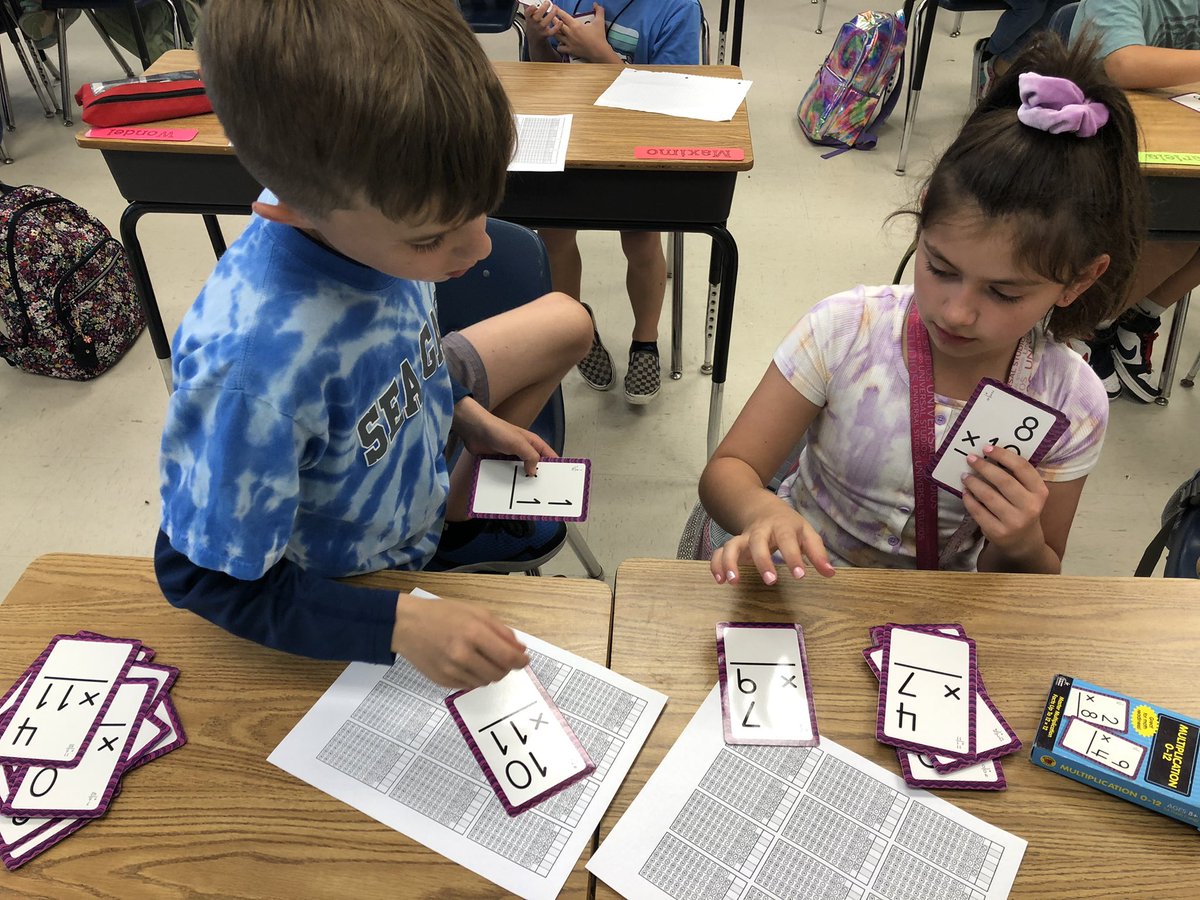MrsSorber's tweet photo. We’re flipping for our math facts during math club! @SeaGateES https://t.co/nyFKQWXmMX