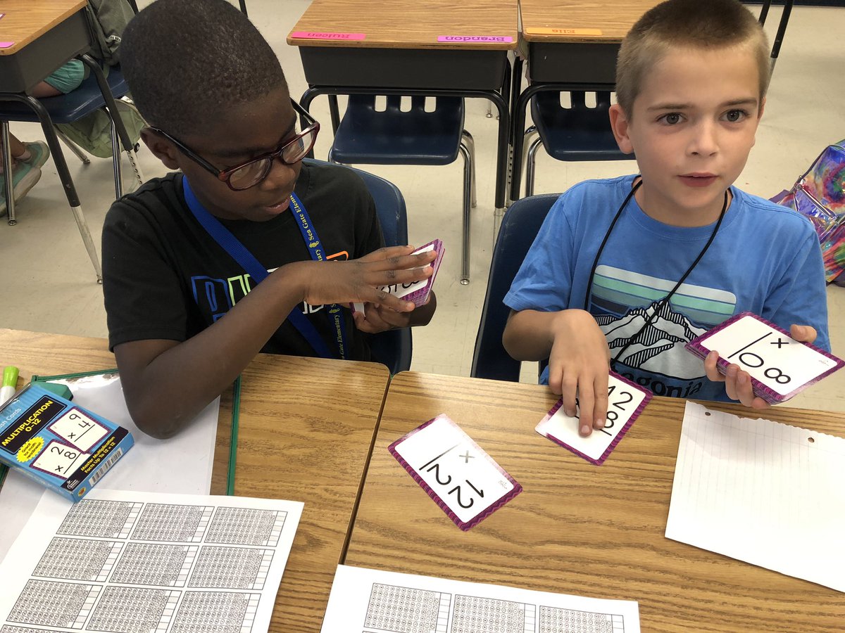MrsSorber's tweet photo. We’re flipping for our math facts during math club! @SeaGateES https://t.co/nyFKQWXmMX