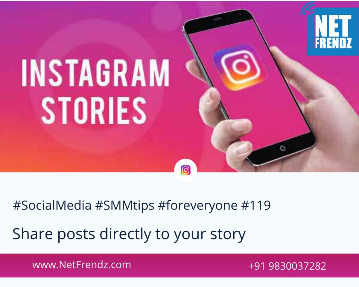 NetFrendz's tweet photo. #SocialMedia #Instagram #SMMtips #foreveryone #119
If a customer posts a photo or video of your product in action, share this media on your Instagram story. This is the perfect opportunity to promote one of your clients and show the world that you have an enthusiastic user base. https://t.co/k391J3PtsW