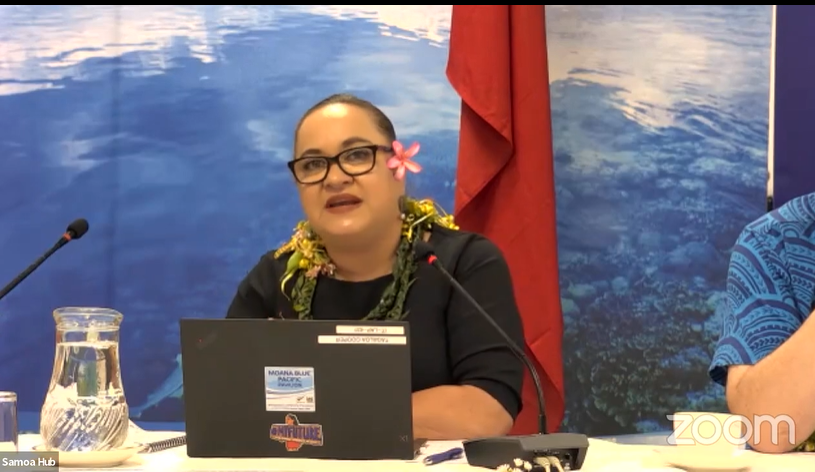 ForumSEC's tweet photo. Our Pacific #journeytoCOP27 this November is underway- SPREP's Climate lead Tagaloa Cooper provides the #OneCROP update, and direction set by Pacific nations for work and planning towards annual @UNFCCC global climate negotiations @COP27_Egypt @kenofl @AlokSharma_RDG @spc_live https://t.co/4nRYIxtMZa