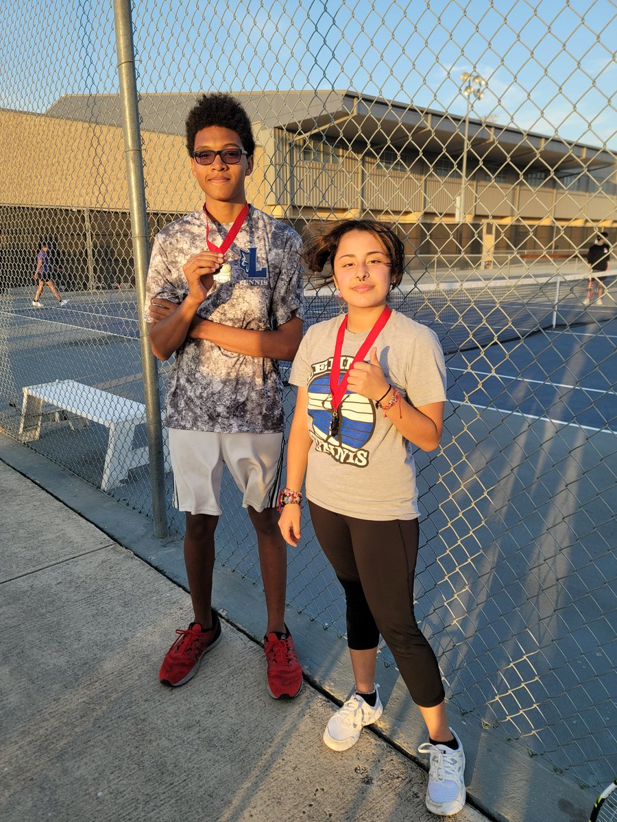 Freshmen Bryson Ford &amp; Jimena Bustamante take 2nd Place (out of 16) in Mixed Doubles at San Marcos JV River Classic Invitational. First time playing together.