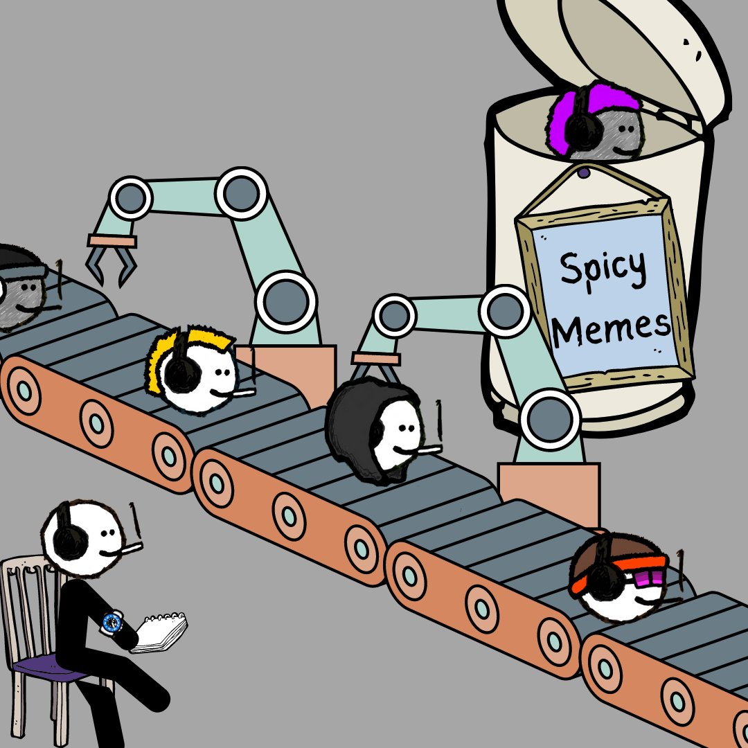 Surprise mfers! All head mfers now available for .01 on opensea!.

opensea.io/collection/hea…

Heres a graphic to show how head mfers are chosen to be in memes for the upcoming week #mfers #mfer
