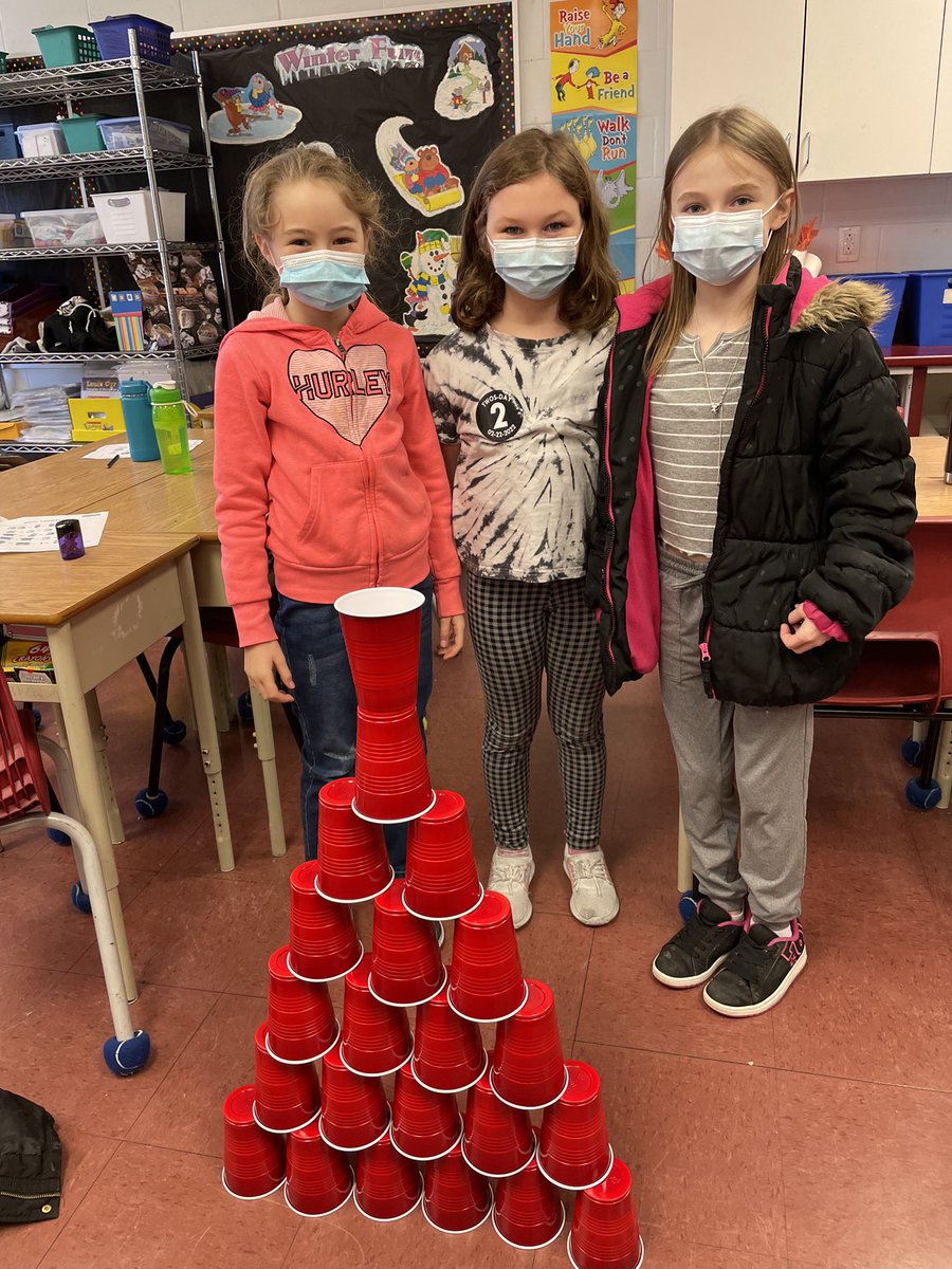 BCE4Wilson's tweet photo. It’s “Twos Day” 02.22.2022 and we’re using 22 cups to make a structure. #tutu #twotwotwotwotwo https://t.co/nolGCFulJe