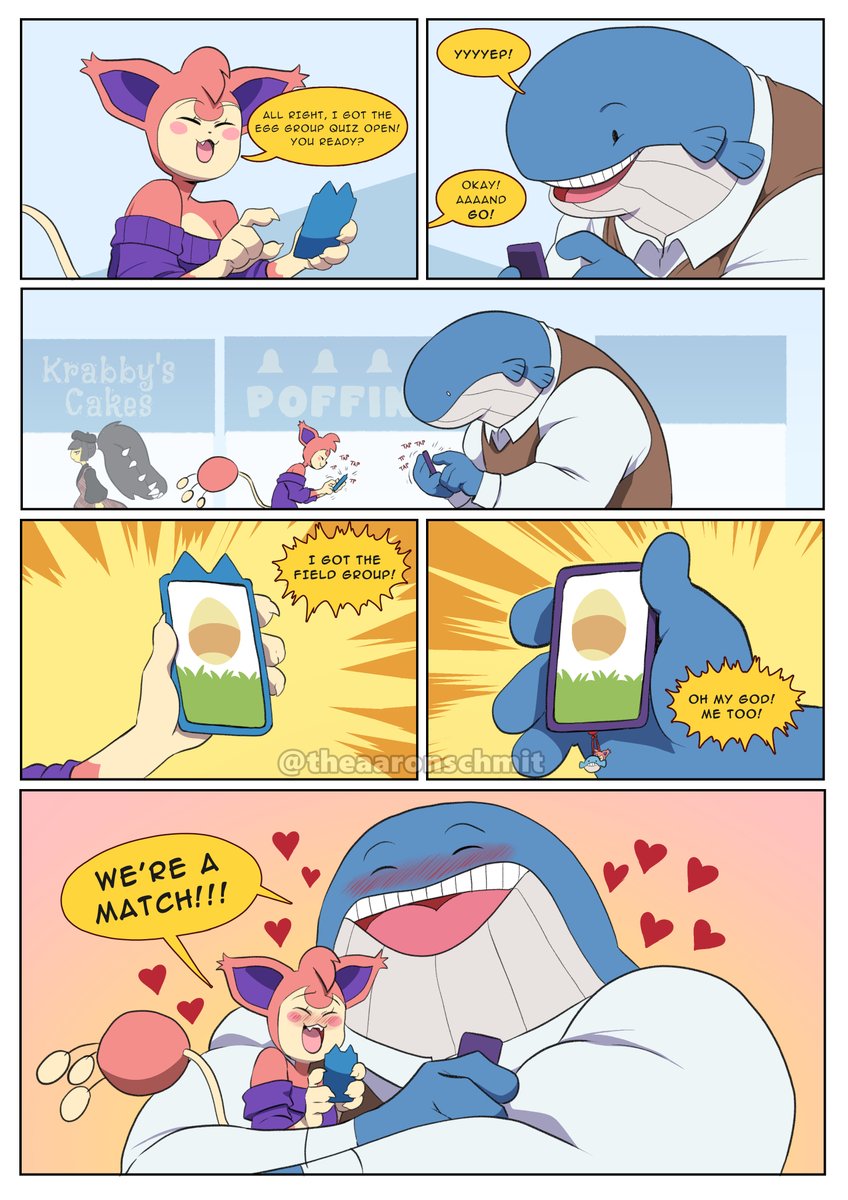 Skitty and Wailord take an online quiz together. #TinderSkitty 