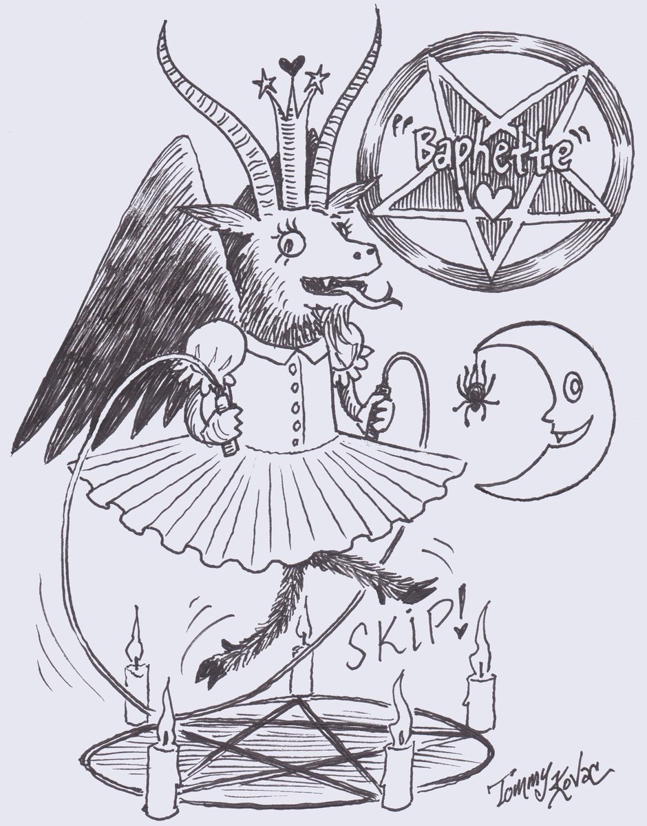 TommyKovac's tweet photo. Baphomet's sillypants daughter, Baphette.
#Baphomet #demon #goat #jumprope #creepycute #artist #artoftheday #myart #lowbrowart #stupid #drawing #stupiddrawing #stupidart https://t.co/nNSt9qlJsq