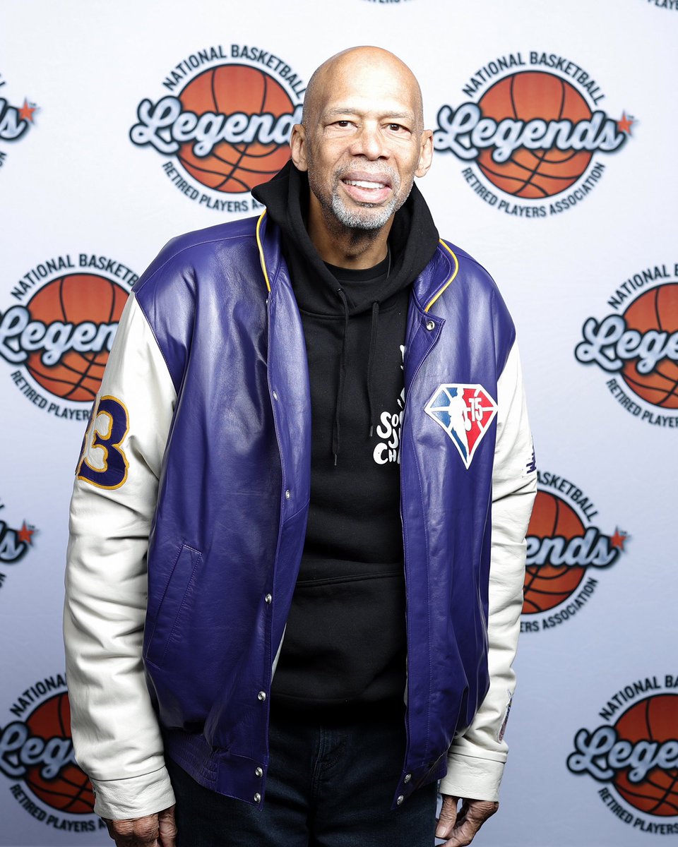 NBACoalition's tweet photo. He's won countless awards as an NBA legend, Hall of Famer, and social justice advocate. Today we show our deepest gratitude to @kaj33 for weaving justice into his life's work. From your contributions to the #ClevelandSummit to your continued activism, we thank you! https://t.co/rmtDXMTqyy