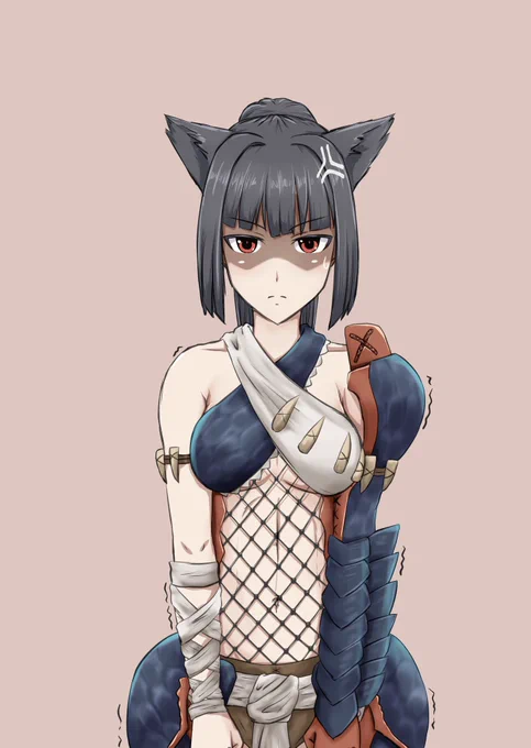 前描いた猫耳・・・というよりナルガ耳利佳パイセン
#アリスギアお絵かき #猫の日 