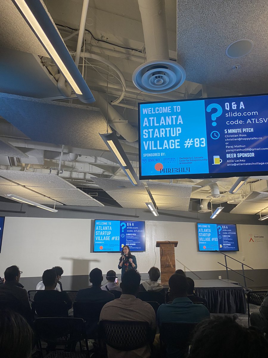 Officially passing the 🎤 after a four year stint as host — farewell <a href="/AlyintheATL/">Aly Merritt</a>, the Atlanta startup community appreciates you! 👏🏾👏🏾