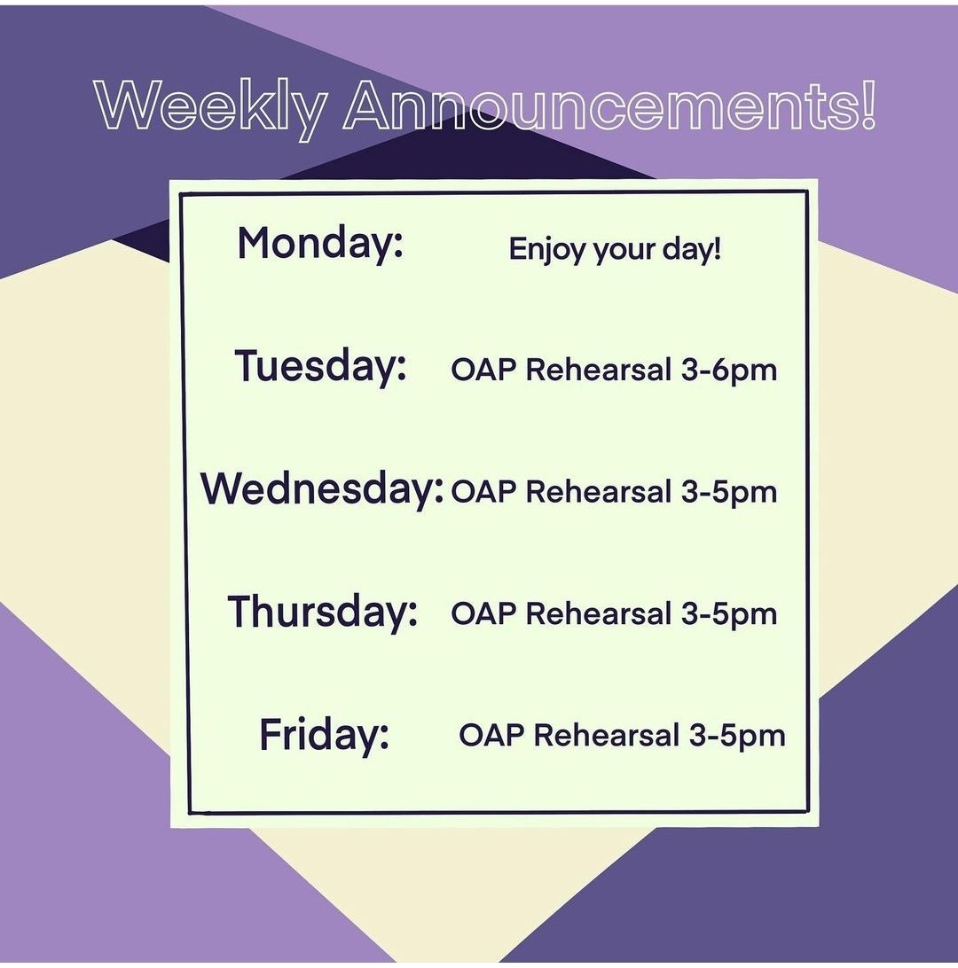 Here's this week's announcements!