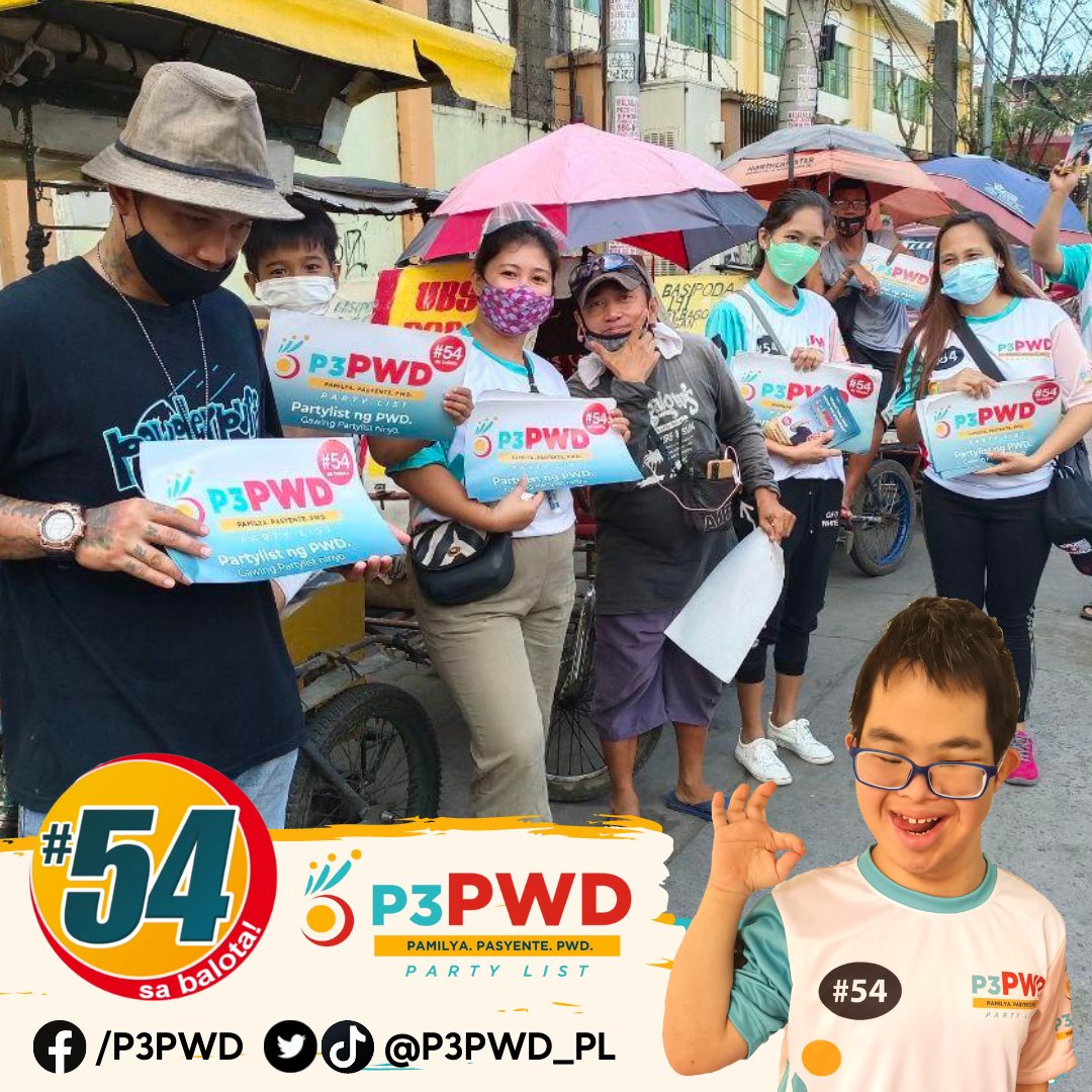 #54 P3PWD Party List in Quezon City! 

#P3PWD
#BosesngPWDs
#IpaglabanAngKarapatanNgMayMgaKapansanan
#54sabalota

#PHElections #PHElections2022 #PHVote #WeDecide #PartyList #Eleksyon2022 #Halalan2022