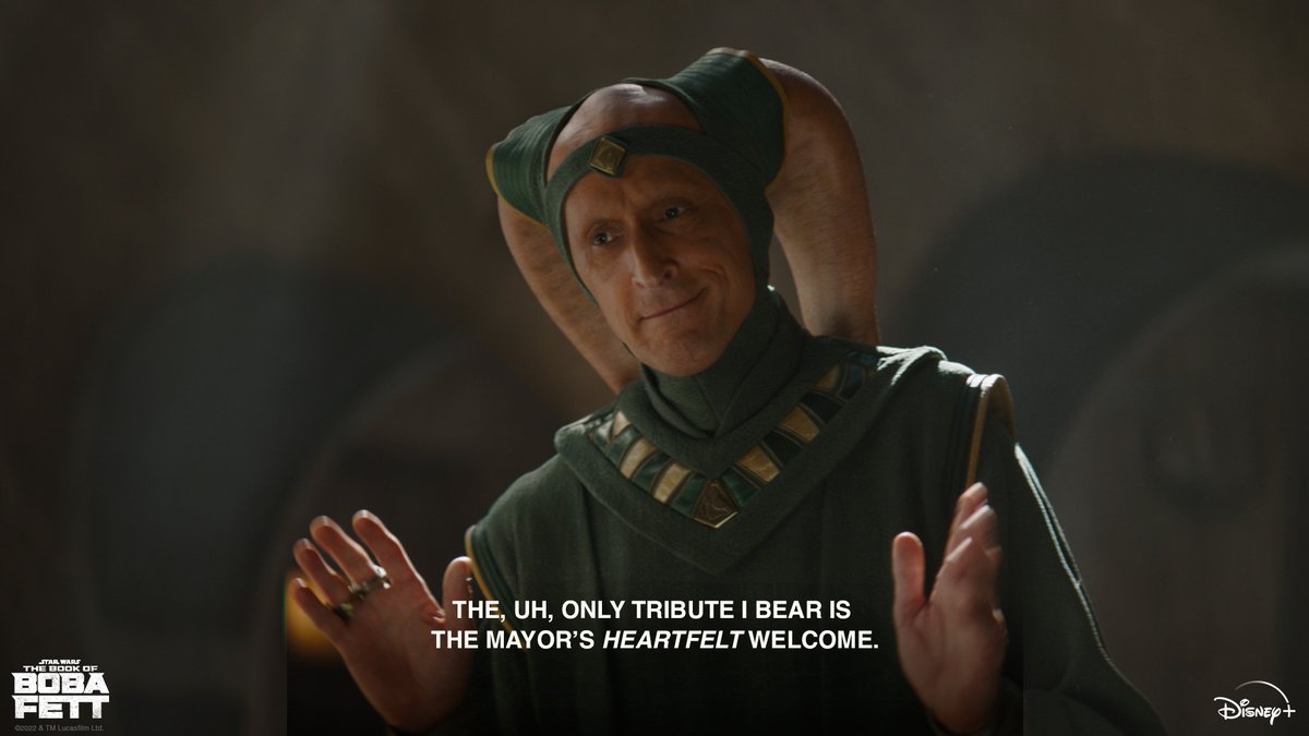 bobafett's tweet image. "Let us dispense with the pleasantries."
All episodes of #TheBookofBobaFett are now streaming on @DisneyPlus.