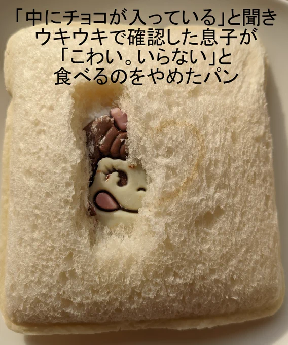 「今人気らしい」と夫が買ってきたパン、中に子供の敵が入っていて、4歳児に「2度と買ってこないで」と言われる。 